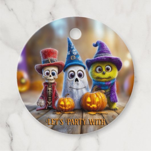 Halloween Party Ghost Skeleton Monster beroemd gem Bedankjes Labels (Voorkant)