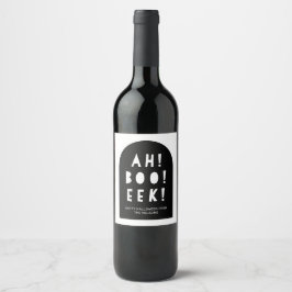 Halloween Party Gift Black & White Arch Boo! Wijn Etiket