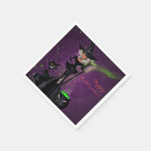 Halloween Party Glam Witch in Black Green Paars Servetten (Hoek)