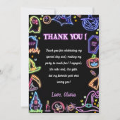 Halloween Party Glow Donker Dank je kaart (Voorkant)