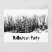 Halloween Party Gothic Black White Uitnodiging (Voorkant)