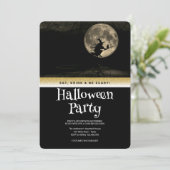 Halloween Party Gothic Fantasy Monn Witch Kaart (Staand voorkant)