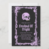 Halloween Party  Gothic Skull Uitnodiging (Voorkant)