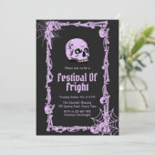 Halloween Party  Gothic Skull Uitnodiging (Staand voorkant)