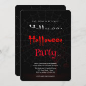 Halloween Party  Gothic, Spinnenweb Kaart (Voorkant / Achterkant)