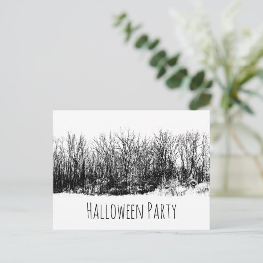 Halloween Party Gothique Black White Invitation (Debout devant)
