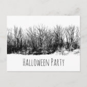 Halloween Party Gothique Black White Invitation (Devant)