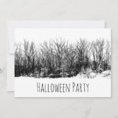 Halloween Party Gothique Black White Invitation (Devant)