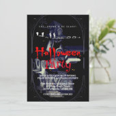 Halloween Party Gotisch Huis Kaart (Staand voorkant)