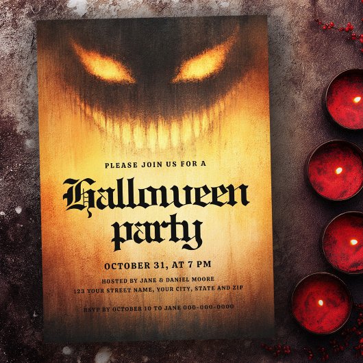 Halloween party griezelige spookdemon kaart