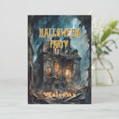Halloween Party Haunted House Invitation (Debout devant)