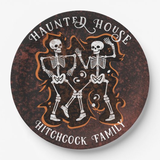 Halloween Party Haunted House Papieren Bordje (Voorkant)