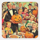  Halloween Party Illustratie Vierkante Sticker (Voorkant)