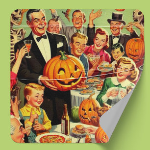 Halloween Party Illustratie Vierkante Sticker