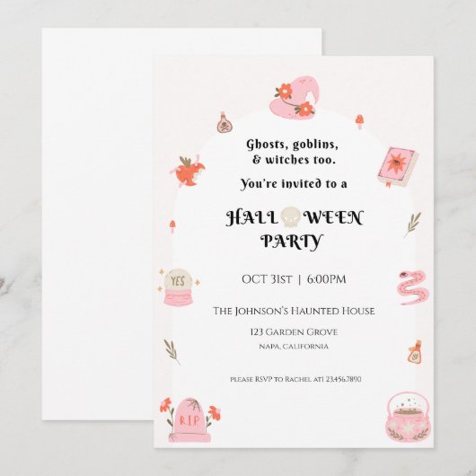 Halloween Party Invitation (Devant / Derrière)