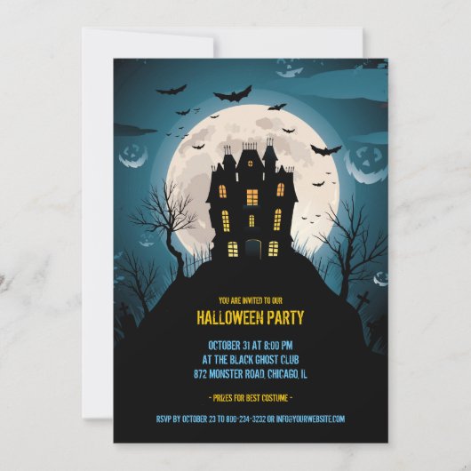 Halloween Party Invitation Card Kaart (Voorkant)