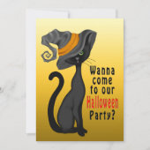 HALLOWEEN PARTY INVITATION - CHAT NOIR - CUTE (Devant)