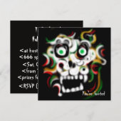 Halloween Party Invitation Crâne (Devant / Derrière)