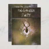 Halloween Party Invitation énorme araignée d'écrit (Devant / Derrière)