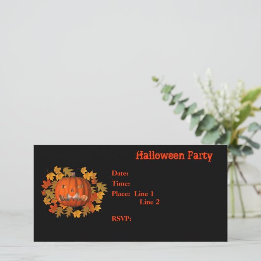 Halloween Party Invitation Jack O Lantern Kaart (Staand voorkant)