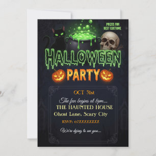 Halloween Party Invitation Kaart Spooky Gothic D