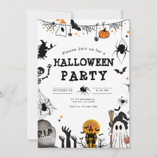Halloween Party Invitation, Kinder Spooky Night Pa
