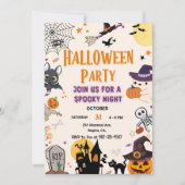 Halloween Party Invitation Kinder Spooky Night Par Kaart (Voorkant)