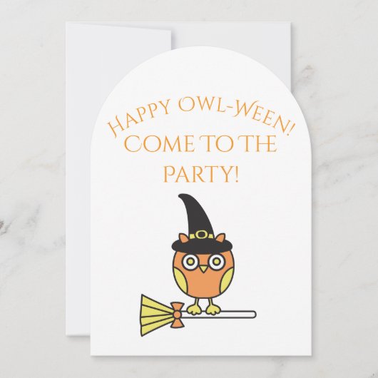 Halloween Party Invitation Owl Witch (Devant)