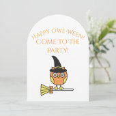 Halloween Party Invitation Owl Witch (Debout devant)