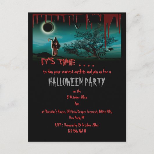 Halloween Party Invitation sjabloon - aanpassen (Voorkant)