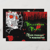 HALLOWEEN PARTY INVITATION - SKELETON (Devant / Derrière)