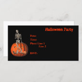 Halloween Party Invitation Skeleton Pumpkin Kaart (Voorkant / Achterkant)