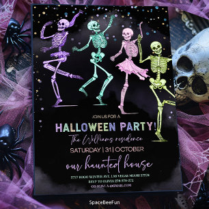 Halloween Party Invitation Skeletons Uitnodigen Kaart