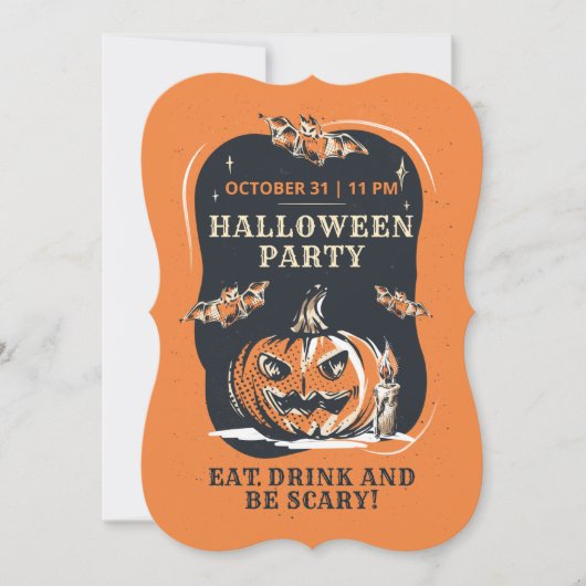 Halloween Party Jack O Lantern en Bats Kaart (Voorkant)