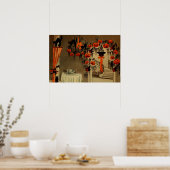 Halloween Party Jack O Lantern Pumpkin Black Cat Poster (Keuken)