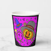 Halloween Party Jack O'Lantern Bugle Paarse Papieren Bekers (Voorkant)