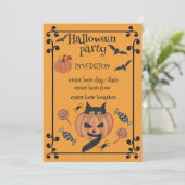 Halloween party kaart (Staand voorkant)