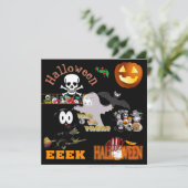 Halloween party kaart (Staand voorkant)