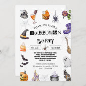 Halloween Party Kaart (Voorkant / Achterkant)