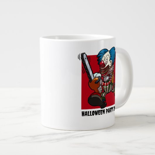 Halloween Party Kleurrijke Kettingzaag Clown Carto Extra Grote Beker (Voorkant rechts)