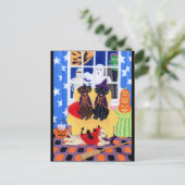 Halloween Party Labradors! Briefkaart (Staand voorkant)
