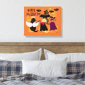 Halloween Party Labradors Canvas Afdruk (Insitu (Slaapkamer))