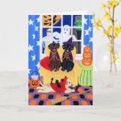 Halloween Party Labradors! Kaart (Gele Bloem)