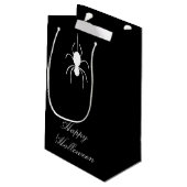Halloween Party Leuke Spin Zwart Wit Klein Cadeauzakje (Achterkant Gekanteld)
