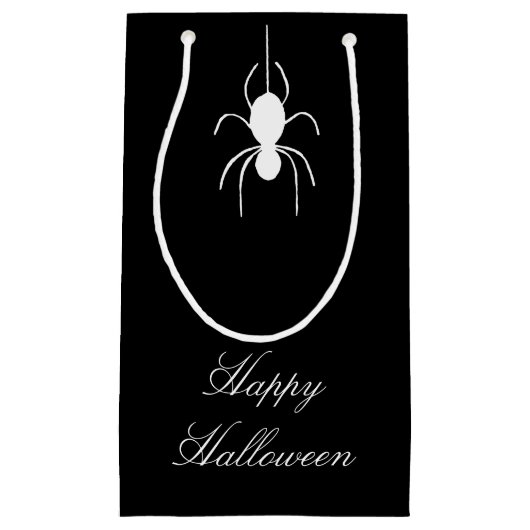 Halloween Party Leuke Spin Zwart Wit Klein Cadeauzakje (Voorkant)