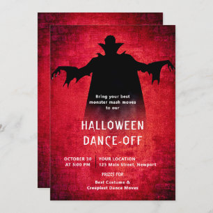 Halloween Party Monster Dance Dracula Rood Zwart Kaart