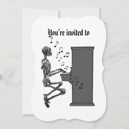 Halloween Party  Musical Skeleton Piano Kaart (Voorkant)