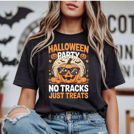 Halloween Party No Tracks behandelt alleen pompoen T-shirt