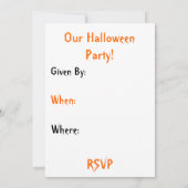 Halloween Party nodigt uit Kaart (Achterkant)