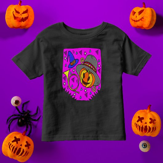 Halloween Party Paarse Jack O'Lantern Bugle Kinder Shirts